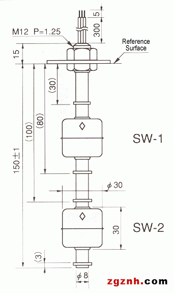 液位傳感器（水位傳感器）FS-9521尺寸規(guī)格