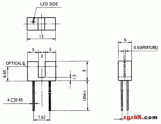 光電傳感器（光學(xué)傳感器）OJ-1102尺寸規(guī)格