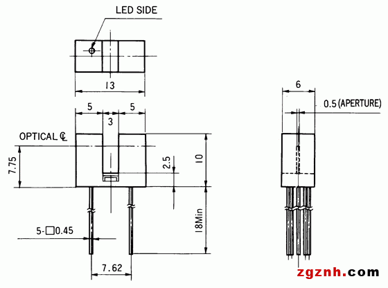 光電傳感器（光學(xué)傳感器）OJ-1101尺寸規(guī)格