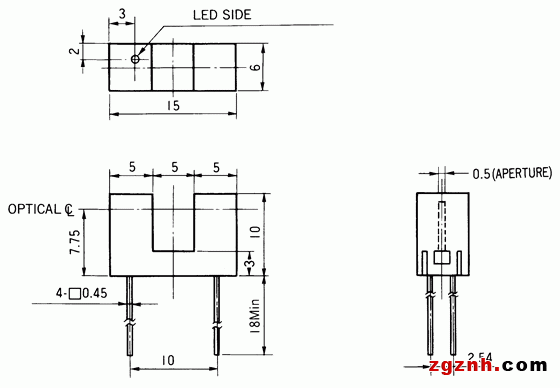 光電傳感器（光學(xué)傳感器）OJ-1202尺寸規(guī)格