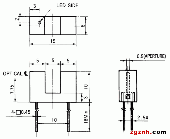 光電傳感器（光學(xué)傳感器）OJ-1206尺寸規(guī)格