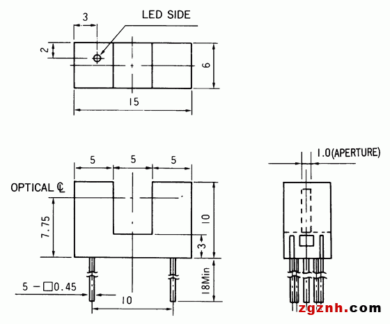 光電傳感器（光學(xué)傳感器）OJ-1201尺寸規(guī)格