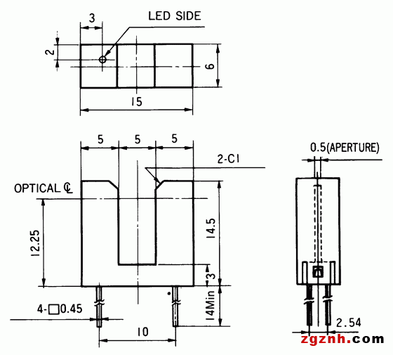 光電傳感器（光學(xué)傳感器）OJ-1306尺寸規(guī)格