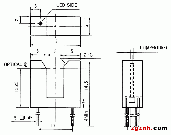 光電傳感器（光學(xué)傳感器）OJ-1301尺寸規(guī)格