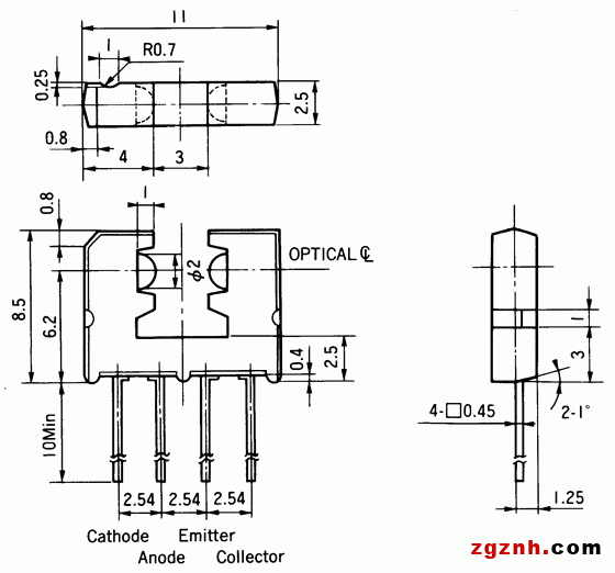 光電傳感器（光學傳感器）OJ-2020尺寸規(guī)格