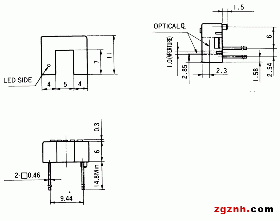 光電傳感器（光學(xué)傳感器）OJ-2109尺寸規(guī)格