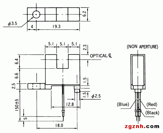 光電傳感器（光學傳感器）OJ-3202尺寸規(guī)格