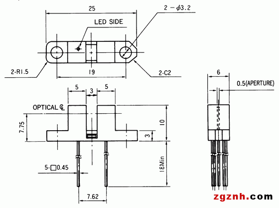 光電傳感器（光學傳感器）OJ-1401尺寸規(guī)格