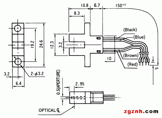 光電傳感器（光學(xué)傳感器）OJ-3001尺寸規(guī)格