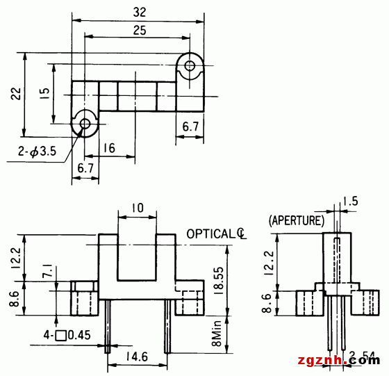 光電傳感器（光學(xué)傳感器）OJ-2206尺寸規(guī)格