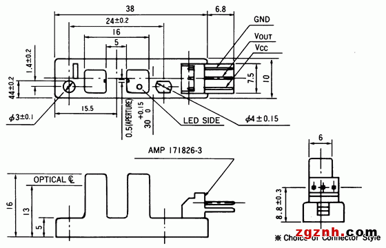 光電傳感器（光學(xué)傳感器）OJ-3502尺寸規(guī)格