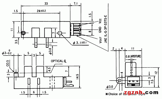 光電傳感器（光學(xué)傳感器）OJ-3602尺寸規(guī)格