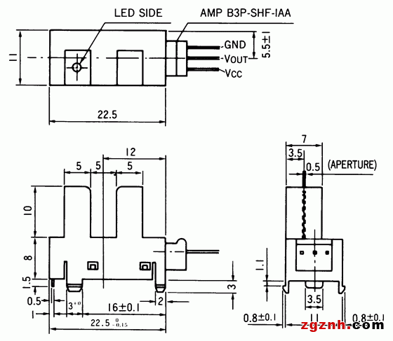 光電傳感器（光學傳感器）OJ-5205尺寸規(guī)格