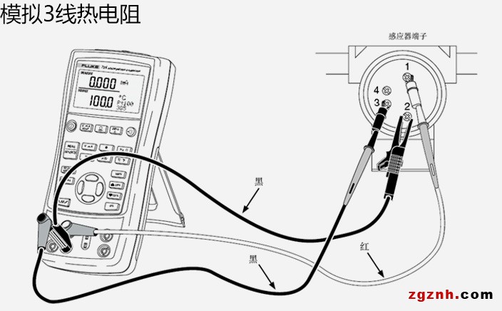 模擬三線(xiàn)熱電阻